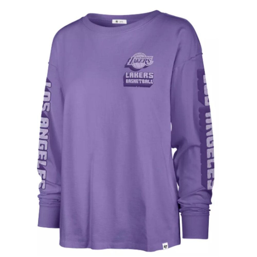 '47 Brand Women's Medium Los Angeles Lakers Luminence Groove  T-Shirt Purple NWT